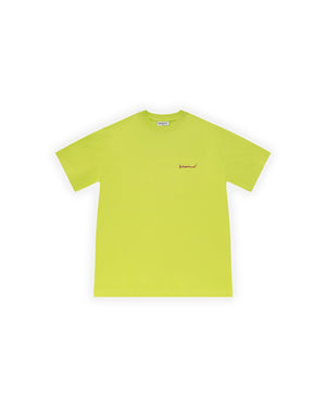 ERKEK OVERSIZE 2000'S PUFF BASKILI TİŞÖRT - NEON YEŞİL