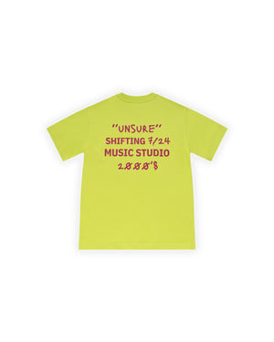 ERKEK OVERSIZE 2000'S PUFF BASKILI TİŞÖRT - NEON YEŞİL