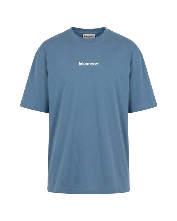 ERKEK OVERSIZE BASIC BASKILI TİŞÖRT - AÇIK MAVİ