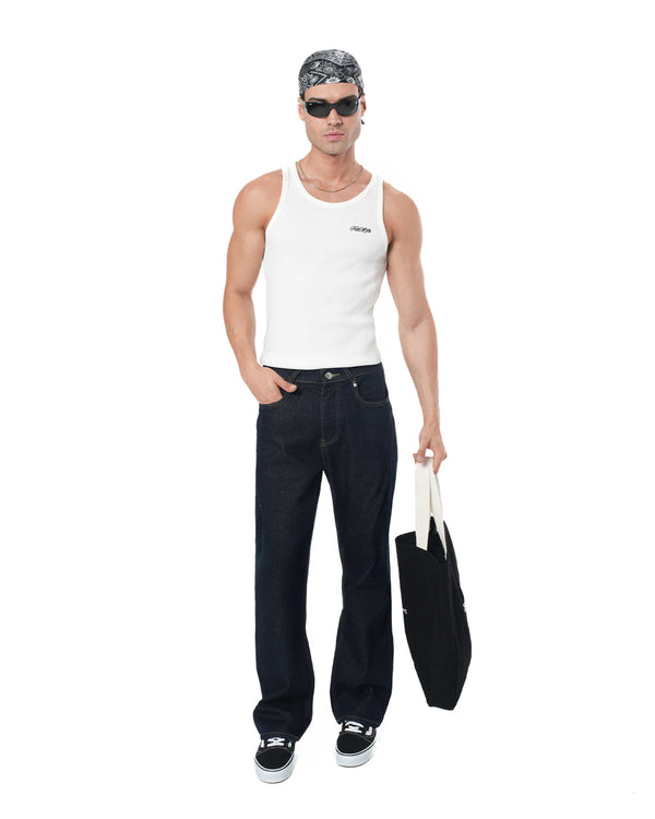 UNISEX SIGNATURE RAW DENIM PANTS - INDIGO