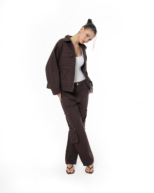 UNISEX DETROIT NON DENIM CARGO PANTS - BROWN