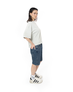 UNISEX MEANING STAYS❤︎ DENIM SHORT - DARK BLUE