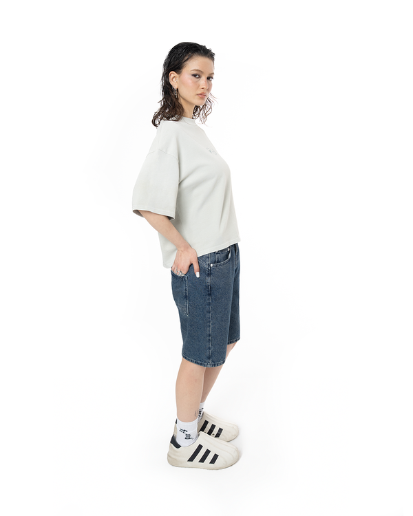 UNISEX MEANING STAYS❤︎ DENIM SHORT - DARK BLUE
