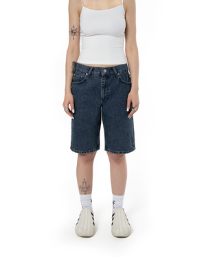 UNISEX MEANING STAYS❤︎ DENIM SHORT - DARK BLUE