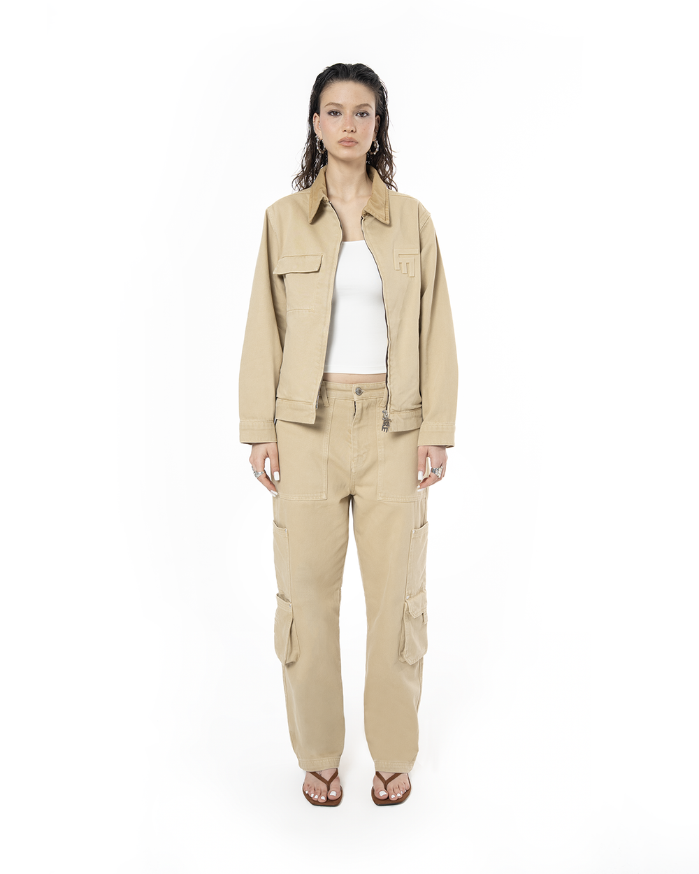 UNISEX DETROIT NON DENIM CARGO PANTS - CAMEL