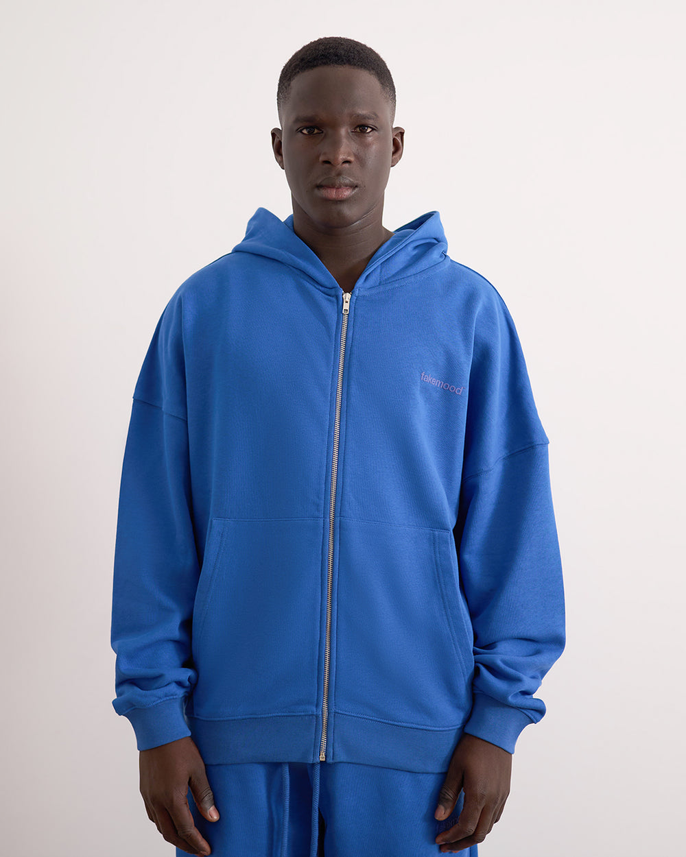 FM Essential Fermuarlı Hoodie - Mavi