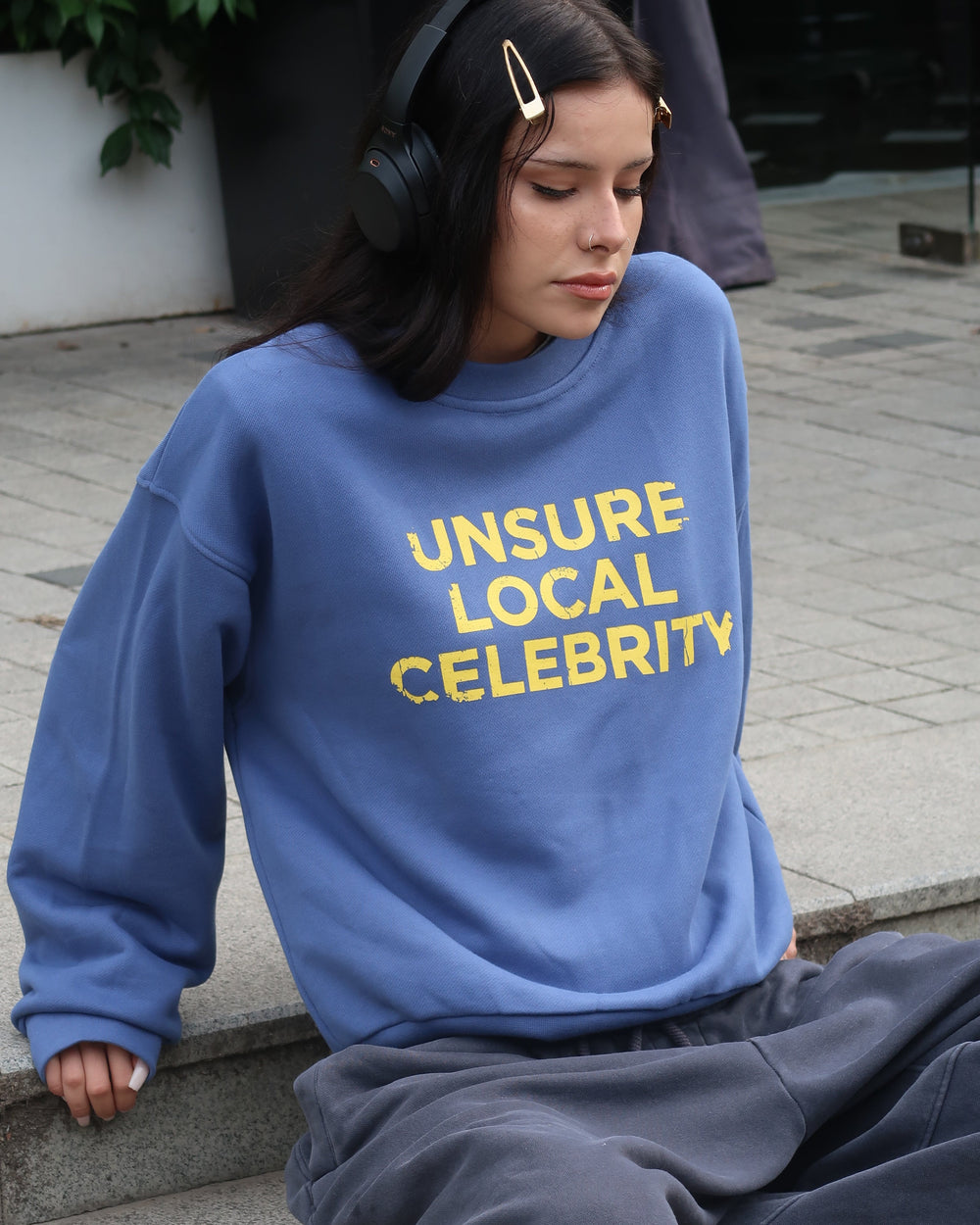 UNSURE LOCAL CELEBRITY UZUN KOLLU TSHIRT - MAVİ