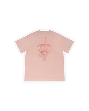ERKEK OVERSIZE YACHT SOCIETY BASKILI TİŞÖRT - PEMBE