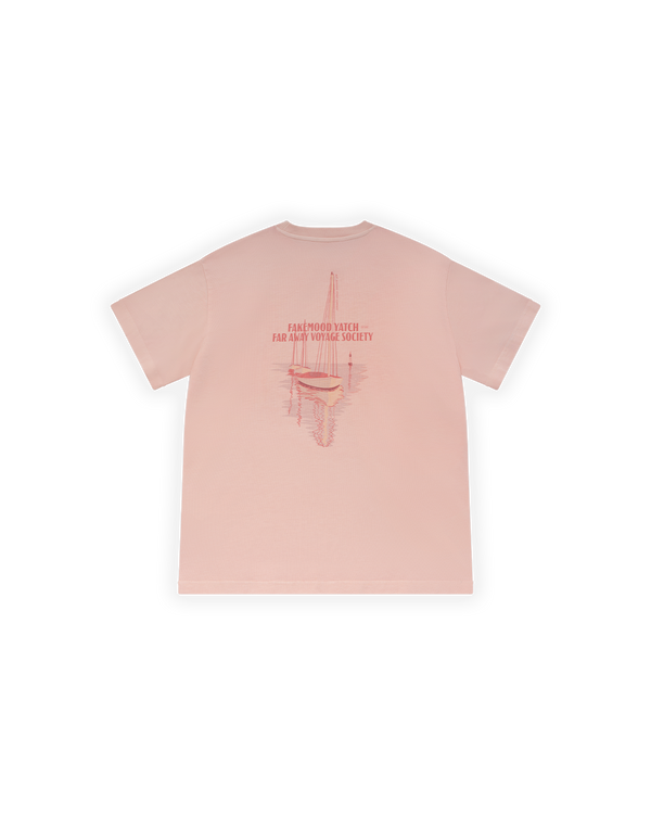 ERKEK OVERSIZE YACHT SOCIETY BASKILI TİŞÖRT - PEMBE