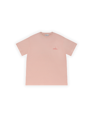 ERKEK OVERSIZE YACHT SOCIETY BASKILI TİŞÖRT - PEMBE
