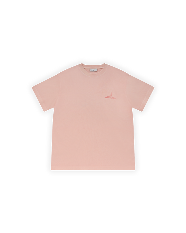 ERKEK OVERSIZE YACHT SOCIETY BASKILI TİŞÖRT - PEMBE