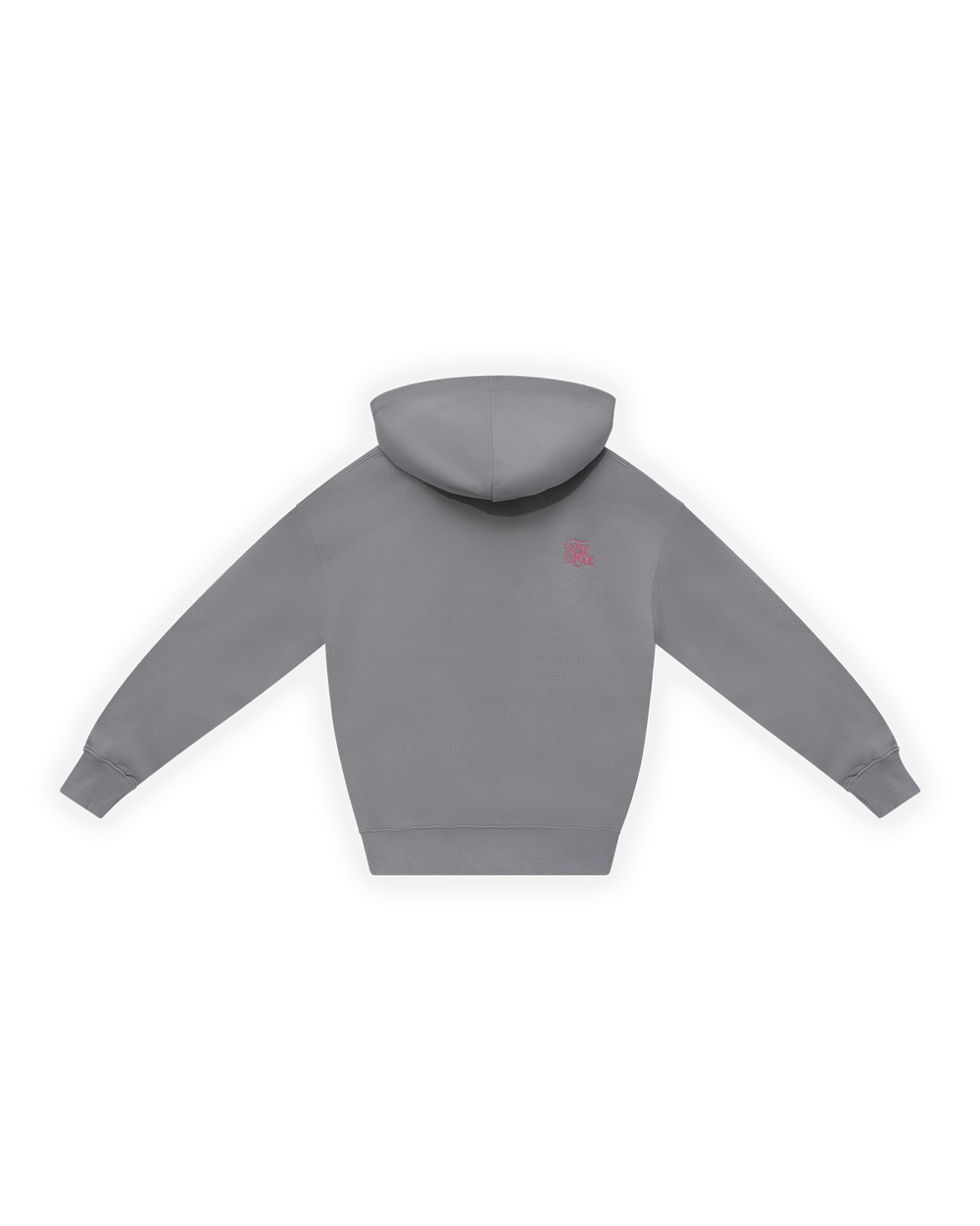 ERKEK OVERSIZE ASİMETRİK KESİM NAKIŞLI ZIP HOODIE - GRİ
