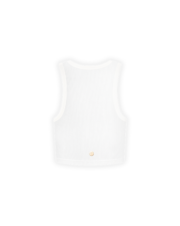KADIN FAKEMOOD NAKIŞLI CROP TOP - BEYAZ