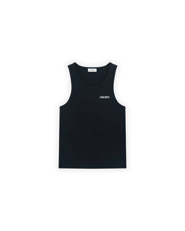 Logo Nakışlı Tank Top - Siyah