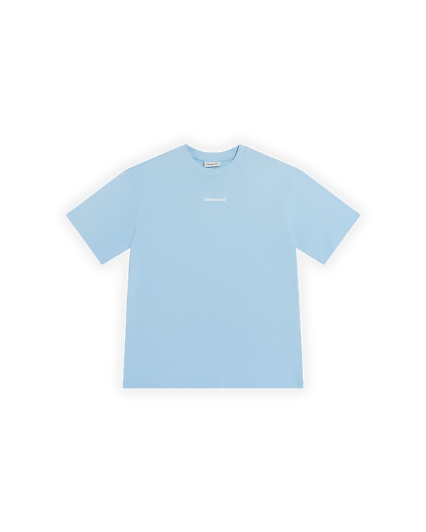 Basic Baskılı Oversize T-Shirt - Açık Mavi