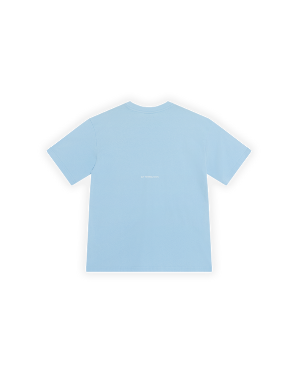 Basic Baskılı Oversize T-Shirt - Açık Mavi