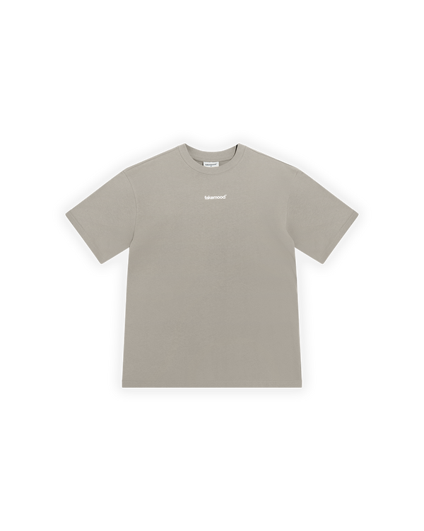 Basic Baskılı Oversize T-Shirt - Taş