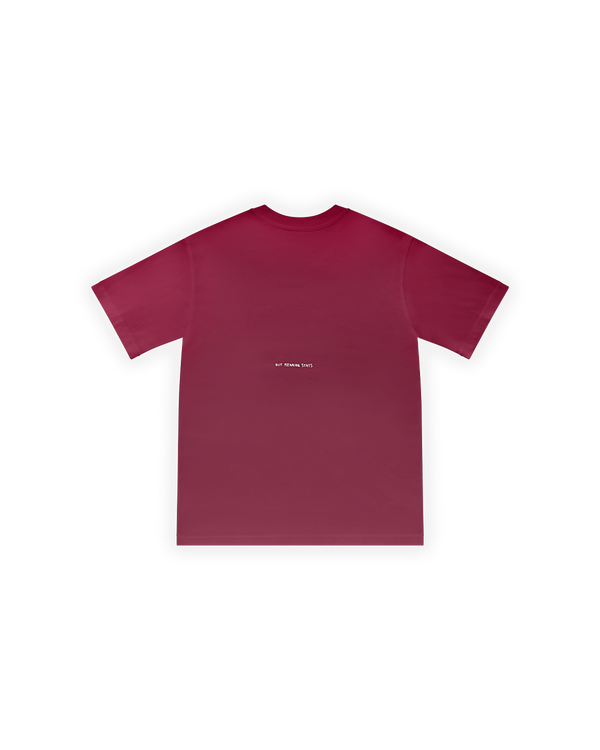 ERKEK OVERSIZE BASIC BASKILI TİŞÖRT - BORDO