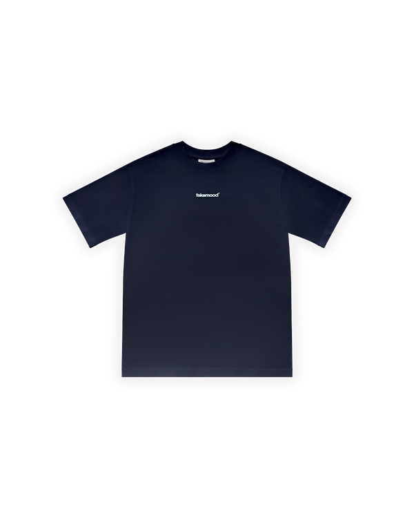 ERKEK OVERSIZE BASIC BASKILI TİŞÖRT - LACİVERT