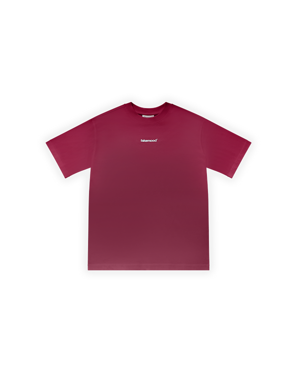 ERKEK OVERSIZE BASIC BASKILI TİŞÖRT - BORDO