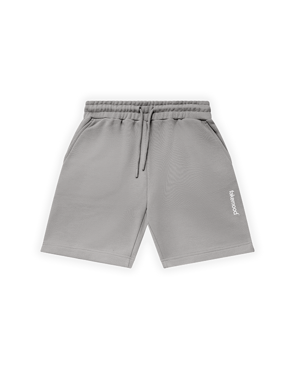UNISEX RELAXED FIT BASIC FAKEMOOD BASKILI ŞORT - TAŞ