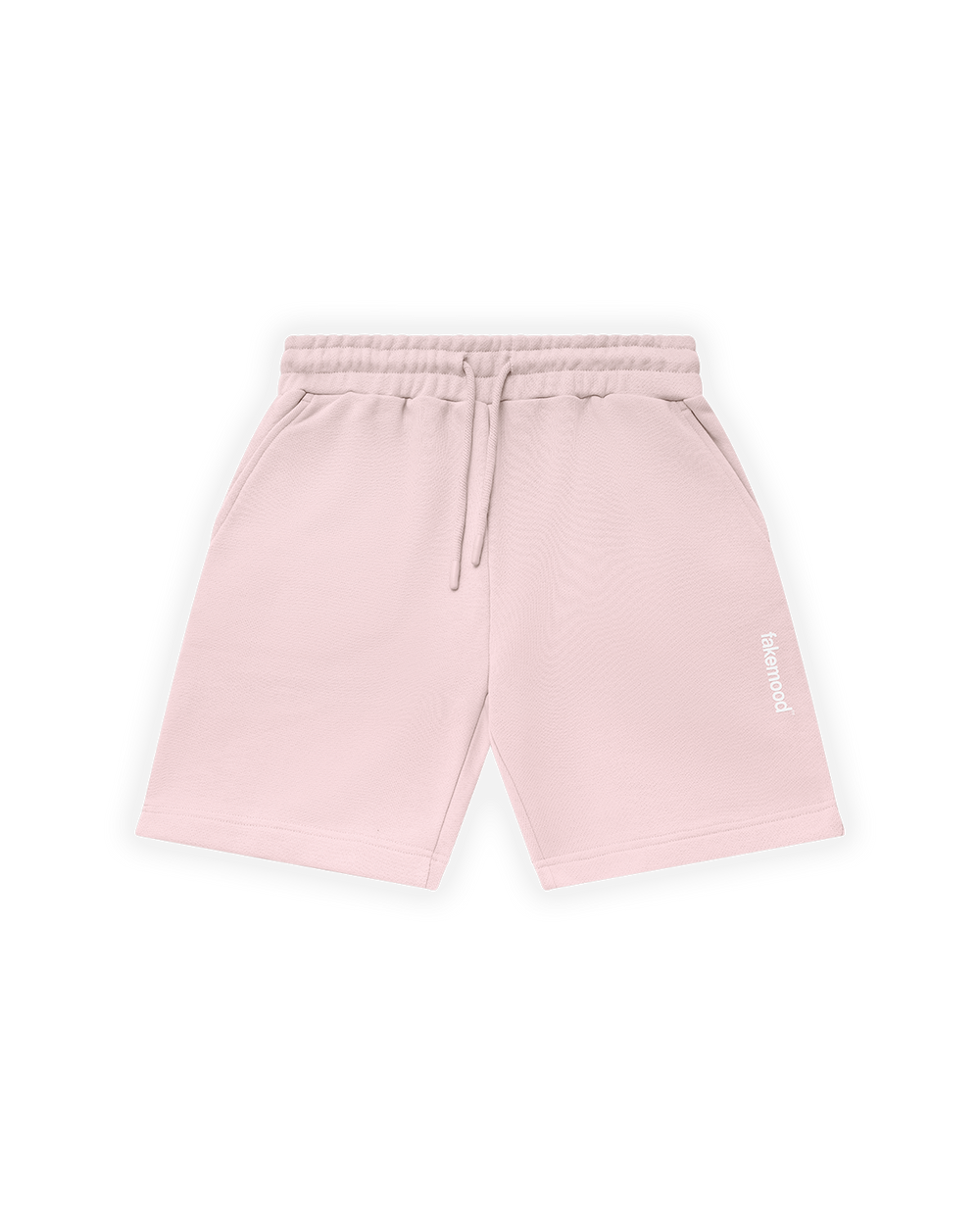 UNISEX RELAXED FIT BASIC FAKEMOOD BASKILI ŞORT - PEMBE