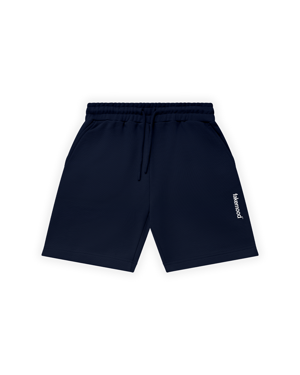 UNISEX RELAXED FIT BASIC FAKEMOOD BASKILI ŞORT -LACİVERT