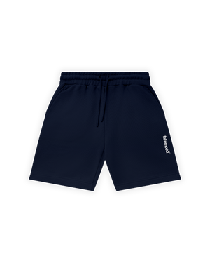 UNISEX RELAXED FIT BASIC FAKEMOOD BASKILI ŞORT -LACİVERT