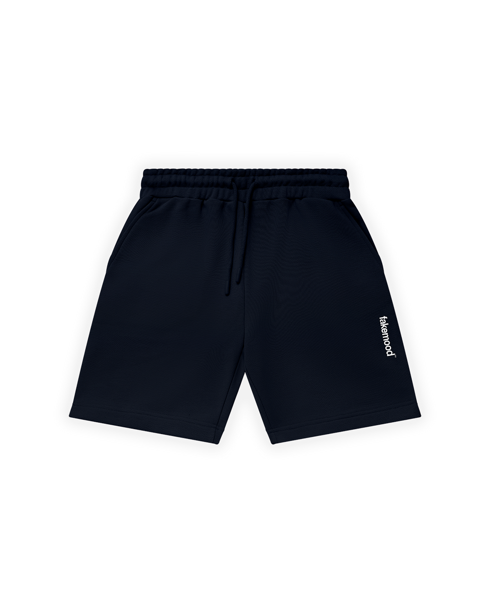 UNISEX RELAXED FIT BASIC FAKEMOOD BASKILI ŞORT - SİYAH