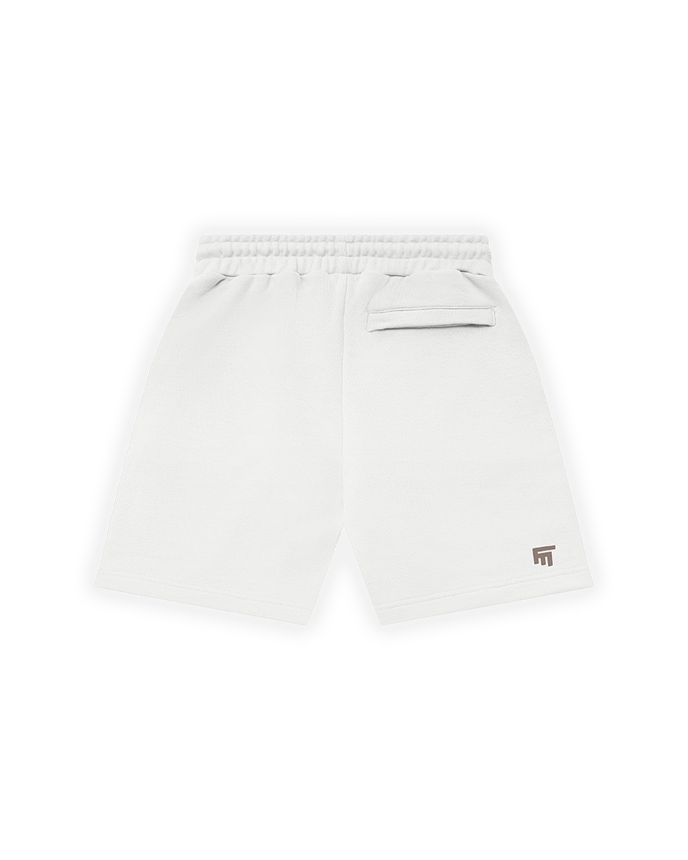 UNISEX RELAXED FIT BASIC FAKEMOOD BASKILI ŞORT - ANTİK BEYAZ