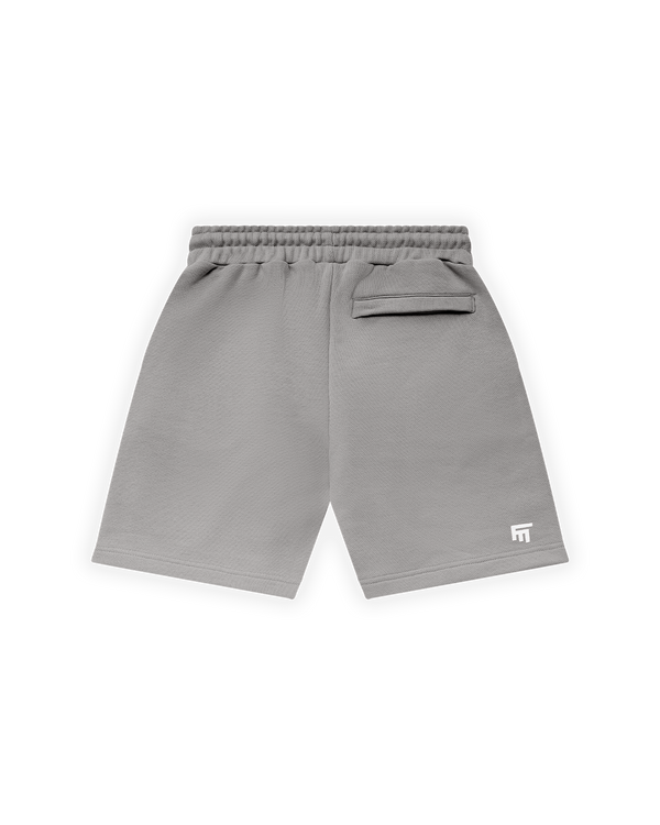 UNISEX RELAXED FIT BASIC FAKEMOOD BASKILI ŞORT - TAŞ