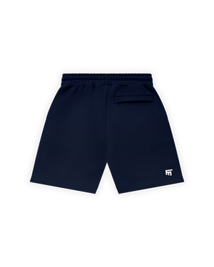 UNISEX RELAXED FIT BASIC FAKEMOOD BASKILI ŞORT -LACİVERT