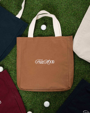 CANVAS EMBROIDERED TOTE BAG - CAMEL