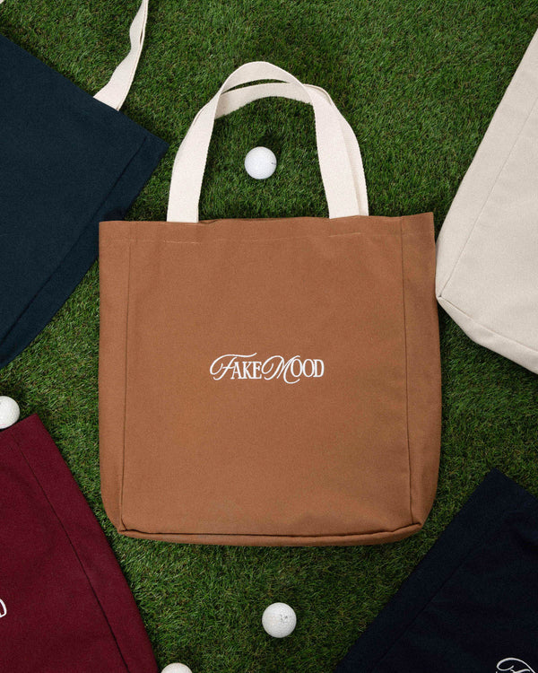 CANVAS EMBROIDERED TOTE BAG - CAMEL