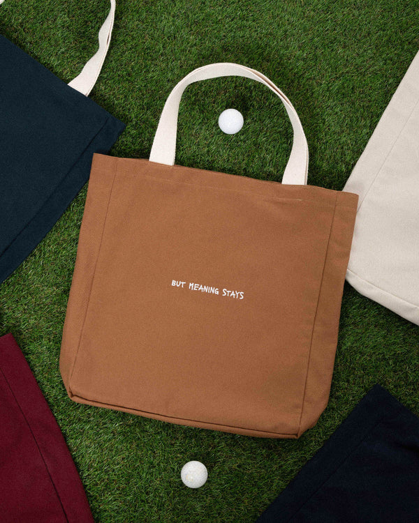 CANVAS EMBROIDERED TOTE BAG - CAMEL