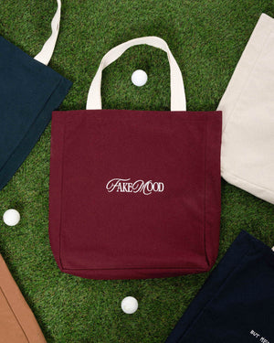 CANVAS EMBROIDERED TOTE BAG - BURGUNDY