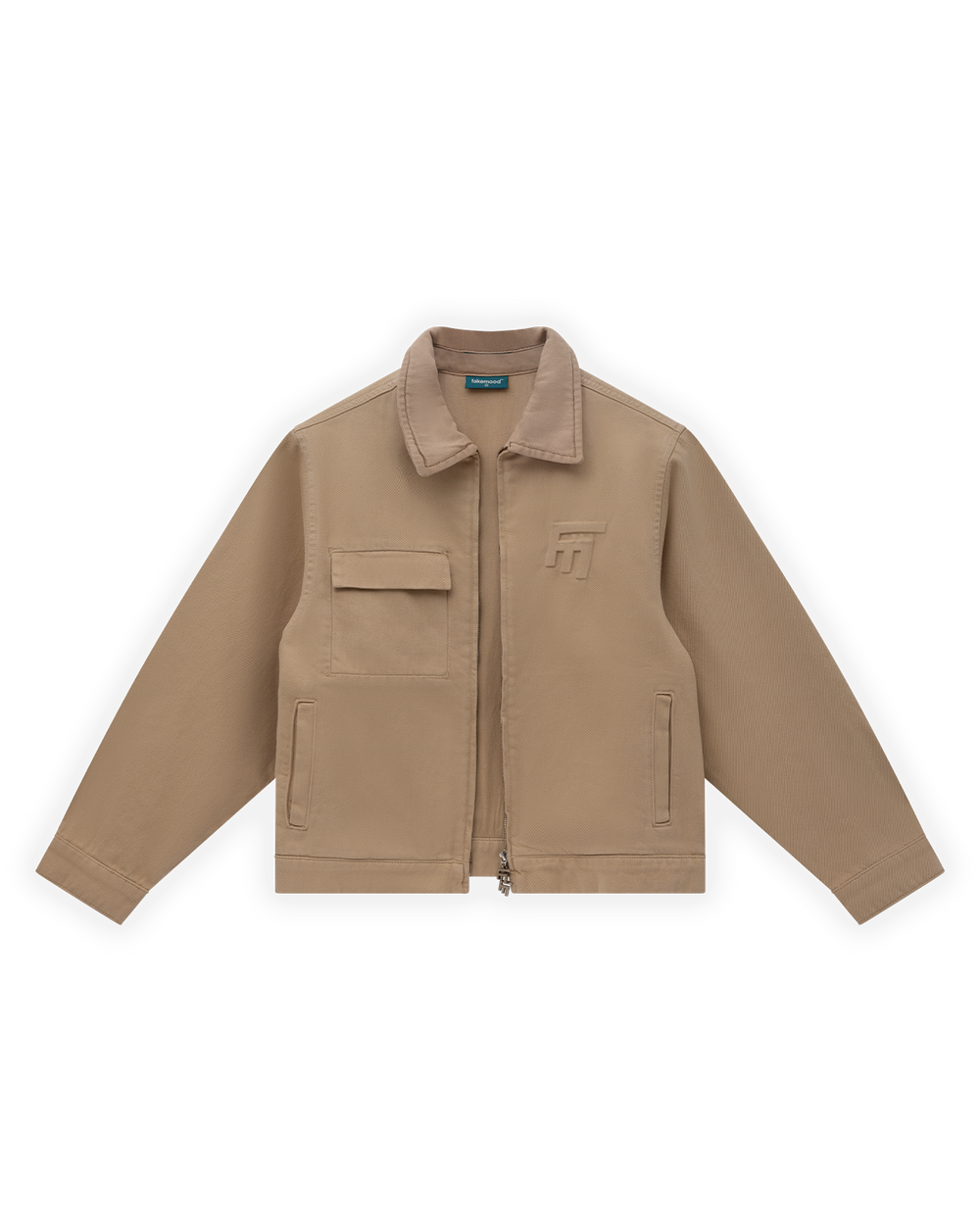 FM Icon Kabartma Logolu Oversize Kot Ceket - Bej