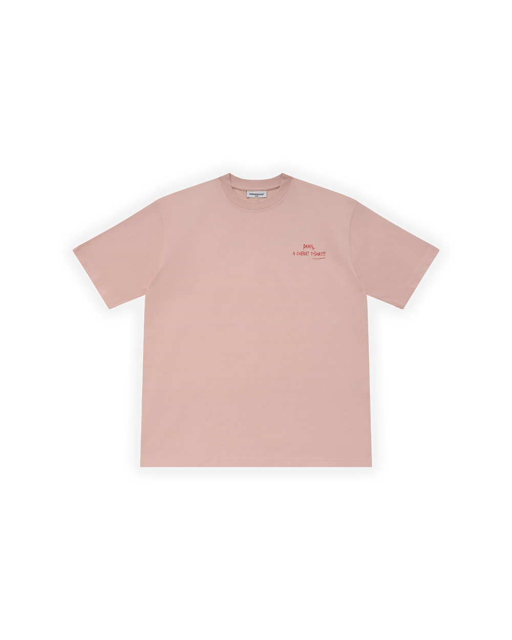 UNISEX OVERSIZE KİRAZ BASKILI TİŞÖRT - PEMBE