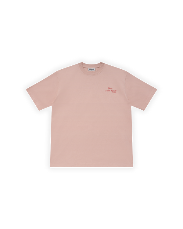 UNISEX OVERSIZE KİRAZ BASKILI TİŞÖRT - PEMBE