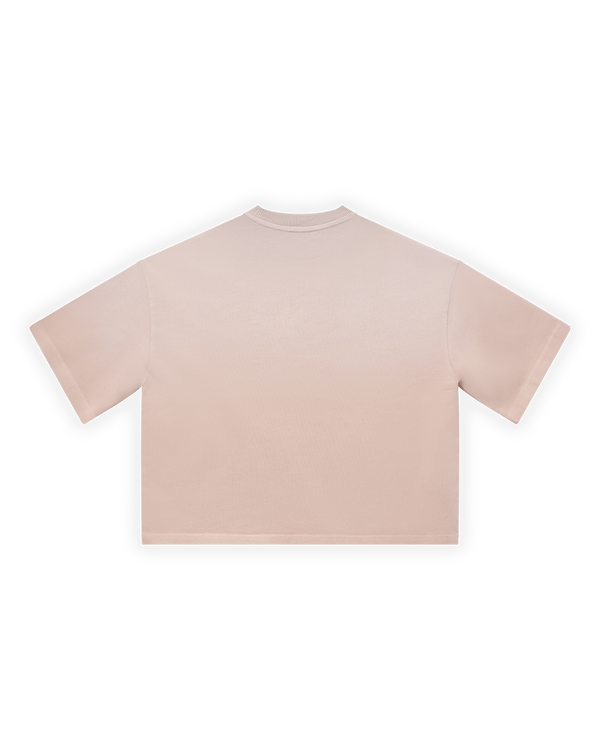 UNISEX BOXY FIT YIKAMALI SPREY EFEKTLİ BASKILI TİŞÖRT - PEMBE