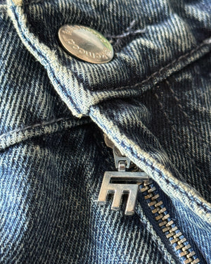 UNISEX MEANING STAYS❤︎ DENIM SHORT - DARK BLUE