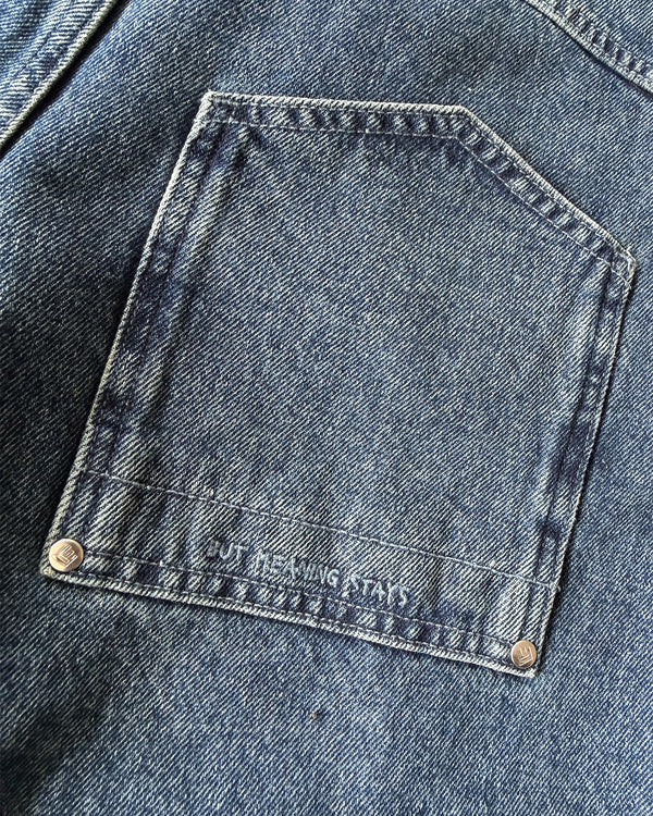 UNISEX MEANING STAYS❤︎ DENIM SHORT - DARK BLUE