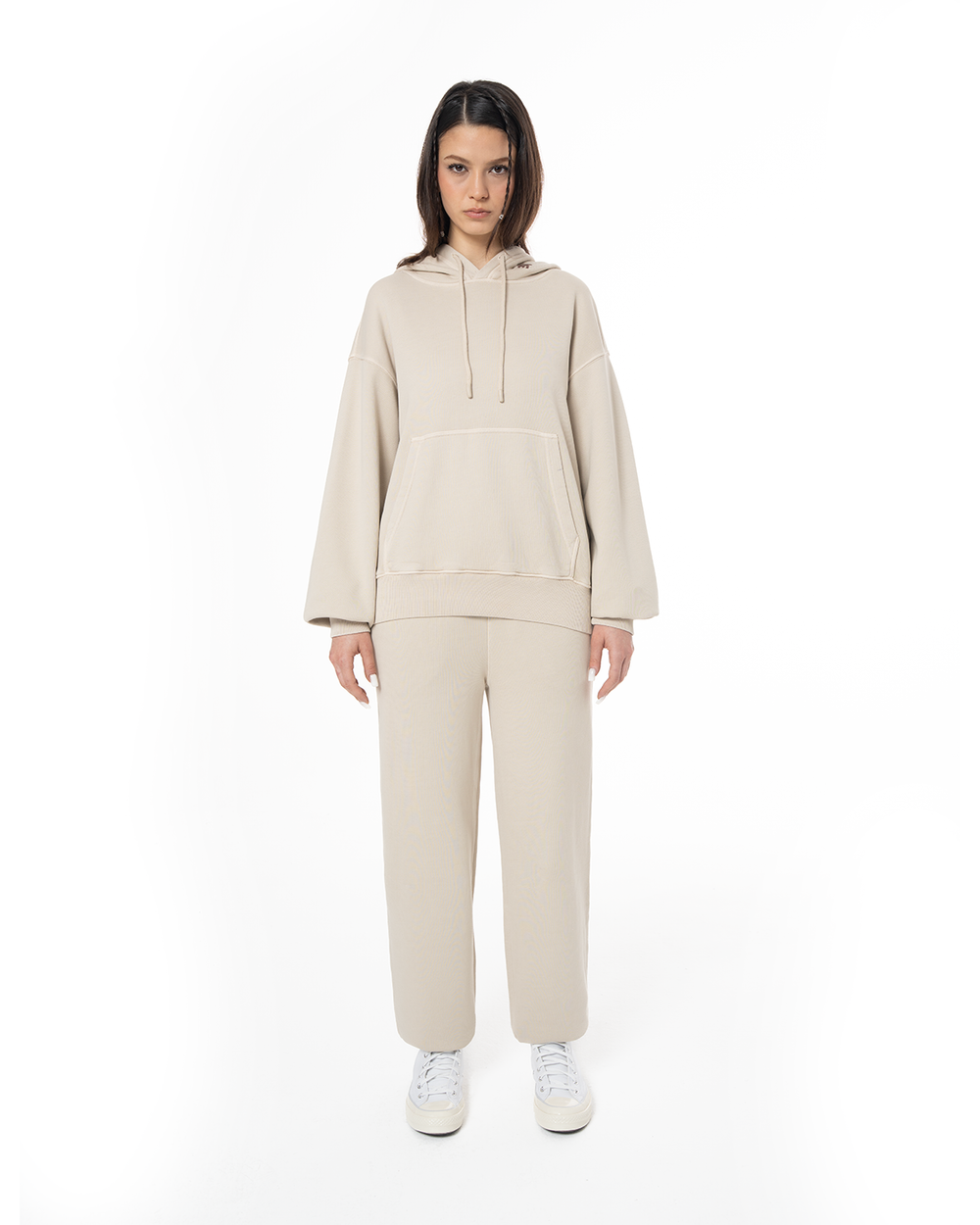 KADIN RELAXED FIT FM ICON NAKIŞLI JOGGER - BEJ