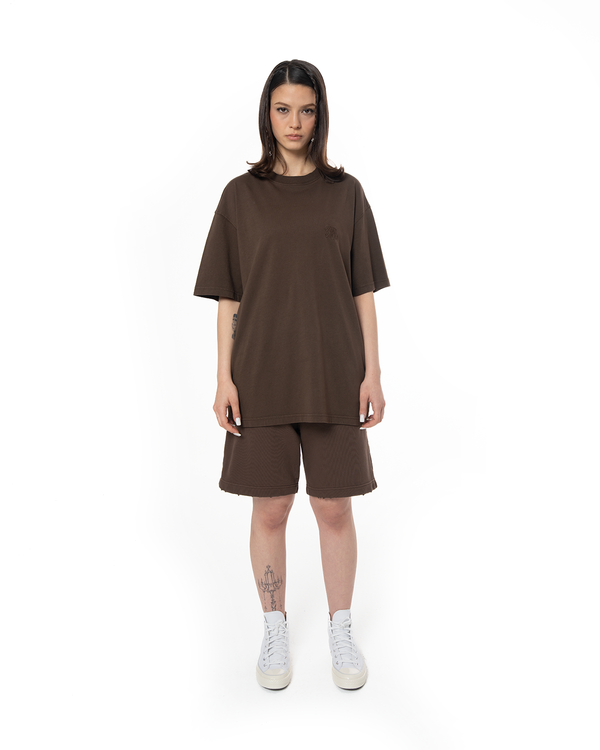 UNISEX GARMENT DYE SIGNATURE TEE - COCOA BROWN