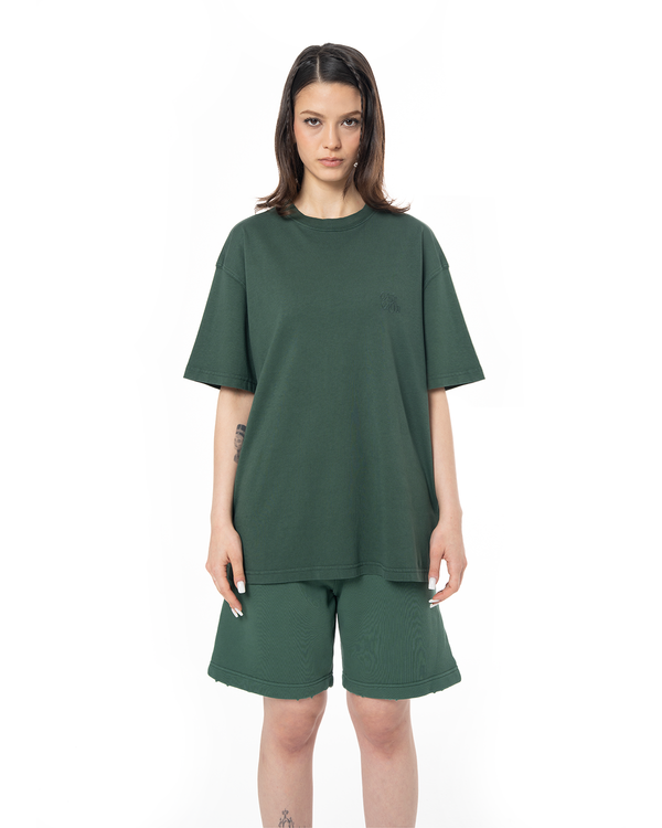 UNISEX GARMENT DYE SIGNATURE TEE - DARK GREEN