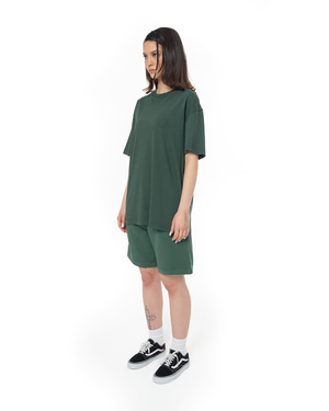 KADIN OVERSIZE FAKEMOOD NAKIŞLI TİŞÖRT - YEŞİL