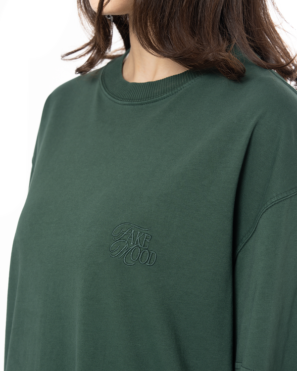UNISEX GARMENT DYE SIGNATURE TEE - DARK GREEN