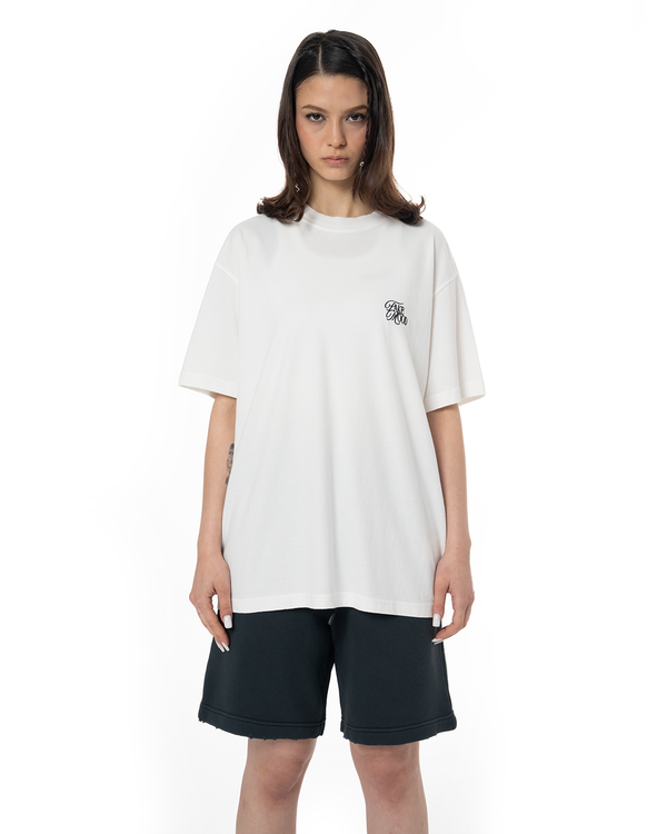 UNISEX GARMENT DYE SIGNATURE TEE - WHITE