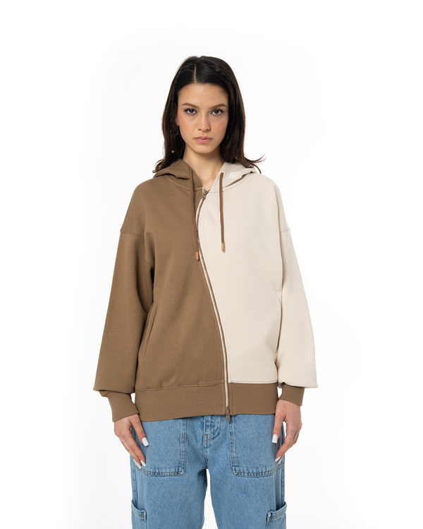 UNISEX ASYMMETRIC ZIP FULL ZIP SWEATSHIRT