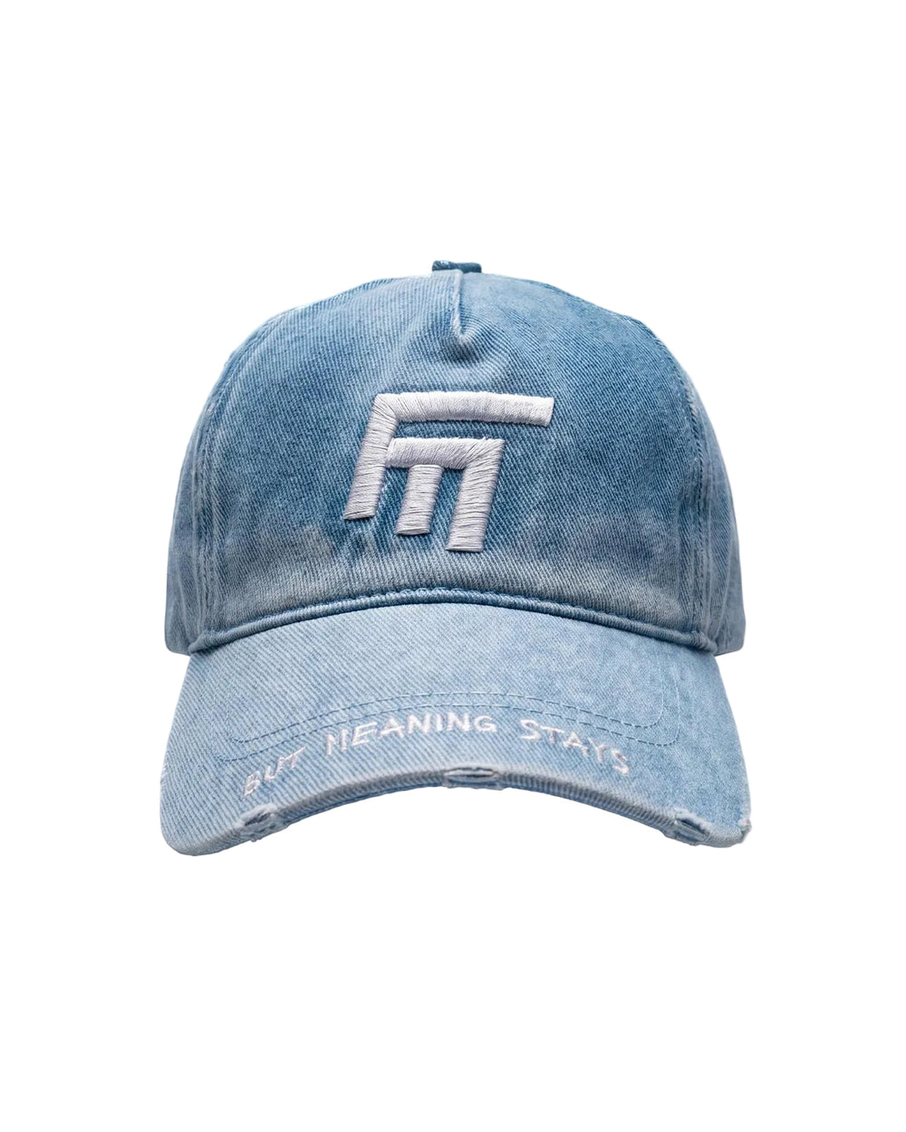 UNISEX 3D FM ICON NAKIŞLI YIPRATMALI DENIM CAP - MAVİ